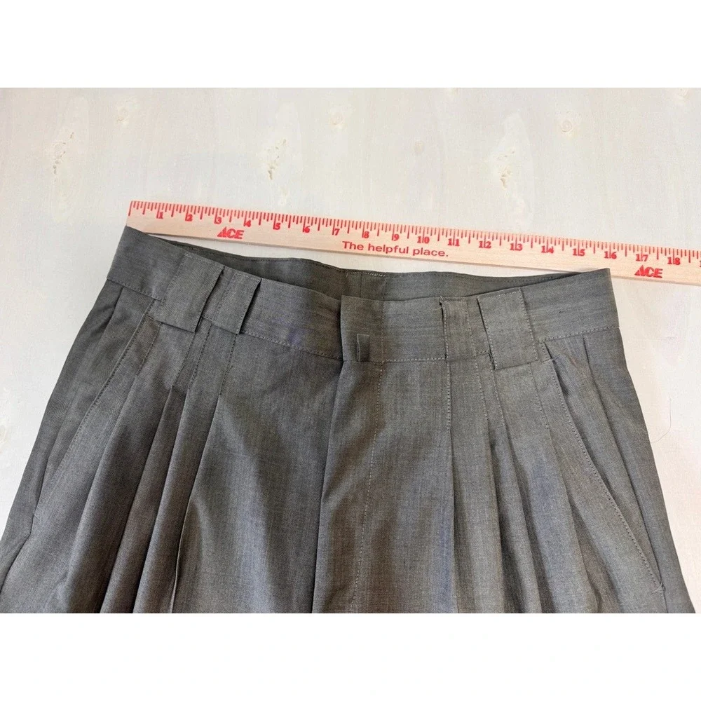 Gianni Versace VTG Mens Gray 100% Lana Wool Triple Pleated Trousers Italy 31x30